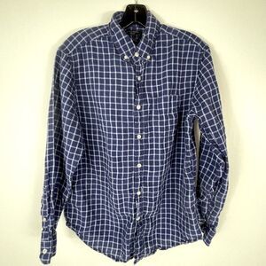Banana Republic Shirt Men's Size Medium 100% Linen Long Sleeve Button Down Blue